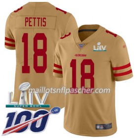 Maillot San Francisco 49ers Dante Pettis 18 Nike Gold 100th 2020 Super Bowl LIV - Homme